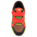 KangaROOS Volt Red/Lime børnesneaker i rød, limegrøn og sort med velcrolukning.