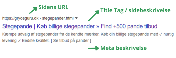 Eks på sidetitel og meta beskrivelse