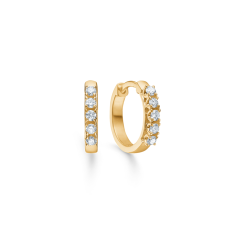 CROWN ALLIANCE earrings in 14 karat gold with 10x0,02 ct. W.SI diamonds.