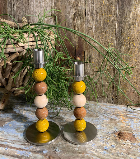 Lysestager fra glasjanne og MY Candle