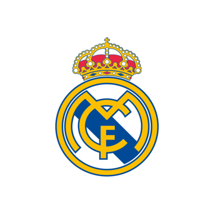 Real Madrid klublogo på hvid baggrund til rundt kageprint Ø2–28 cm