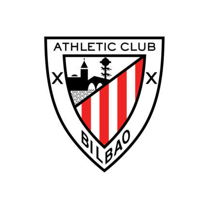 Athletic Club klublogo på hvid baggrund til rundt kageprint Ø2–28 cm