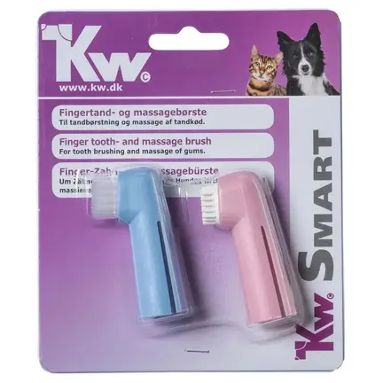 Tandbørstning af hund: KW Smart Finger Tandbørste Sæt