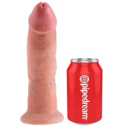 King Cock 9" realistisk dildo 23 cm hudfarvet med testikler og kraftig sugekop