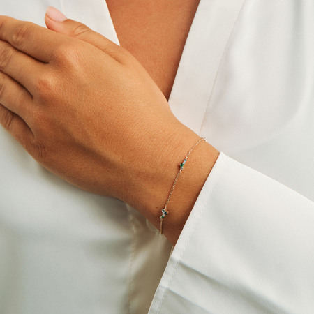 Four Seasons Petite armbånd i 14 karat guld på model