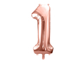 Stort 1 ballon tal rose gold til helium