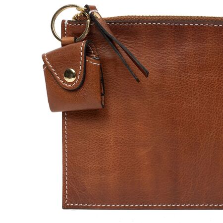 Project 5 Clutch Walnut-Gold RE-Designed laeder projekttaske close up