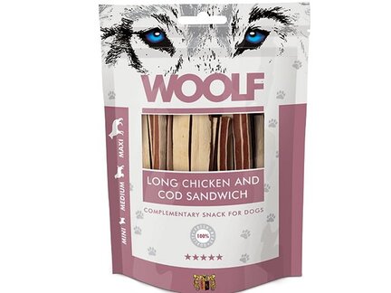 Woolf Chicken & cod sandwich long - 100g