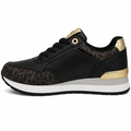 Sort dame sneaker med NK logo og gulddetaljer