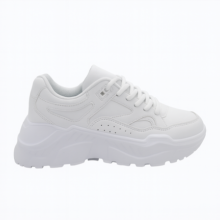 Chunky hvid sneaker i sporty og stilrent design til damer.