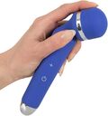 Blue Massage Wand – blå genopladelig vibrator med fleksibelt hoved og 20 vibrationsindstillinger