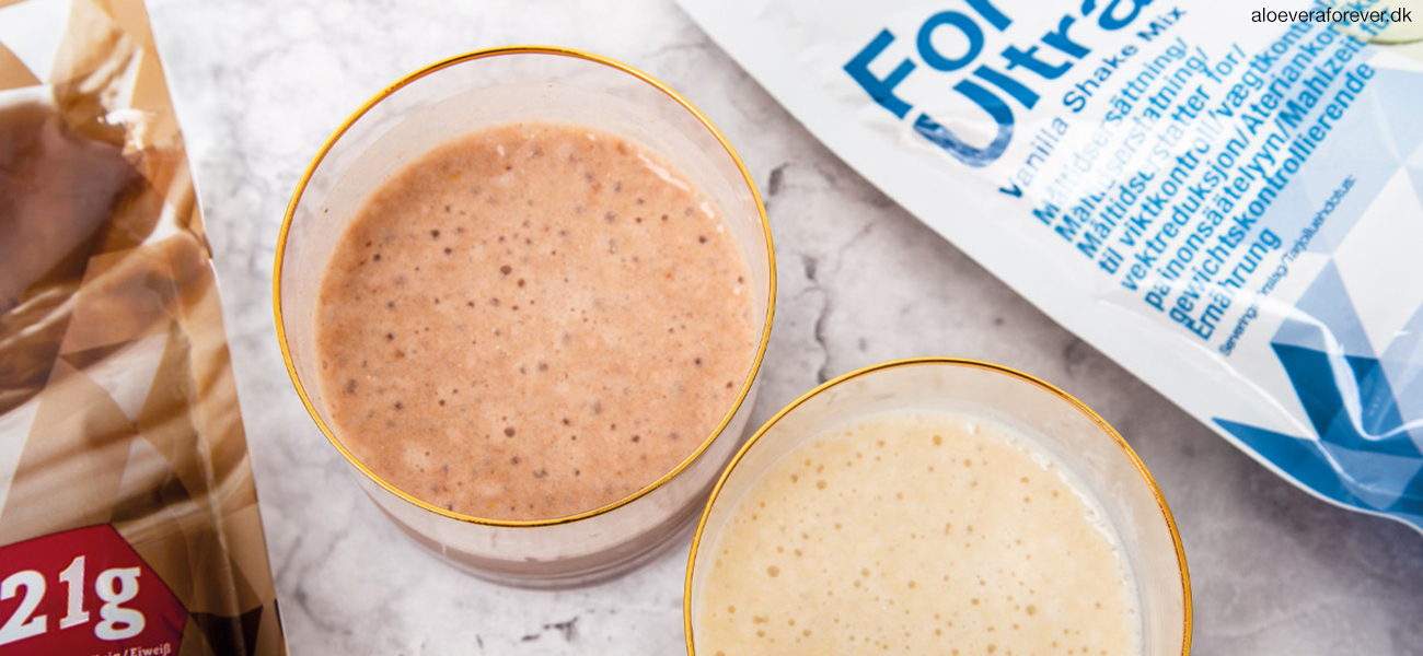 Forever Ultra Vanilla og Forever Ultra Chocolate shakepulver