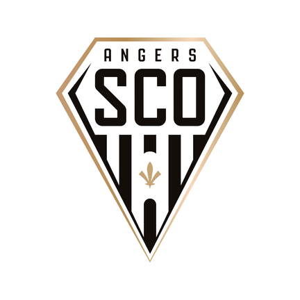 Angers SCO klublogo på hvid baggrund til rundt sukkerprint og kageprint Ø2–28 cm