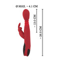 You2Toys varmende støde rabbit vibrator i rød silikone med klitorisstimulator