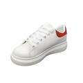 Dame sneakers hvid/rød glimmer