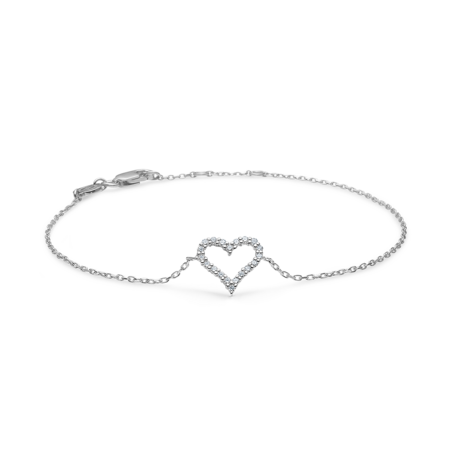 TENDER HEART diamond bracelet in 14 karat white gold | Mads Z