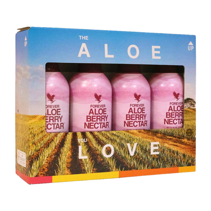 Tripak med 4 stk. Forever Aloe Berry Nectar Aloe vera drik med tranebær og æble
