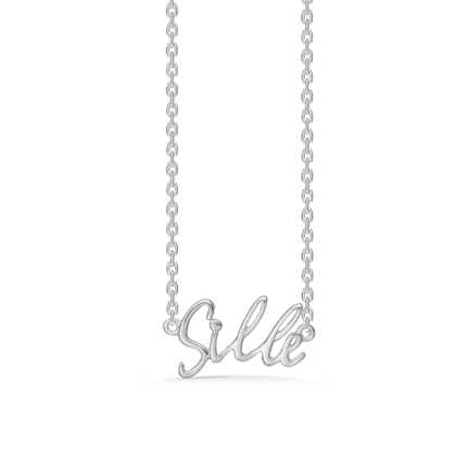 Name Tag Necklace Sille - halskæde med navn - navnehalskæde i sterling sølv