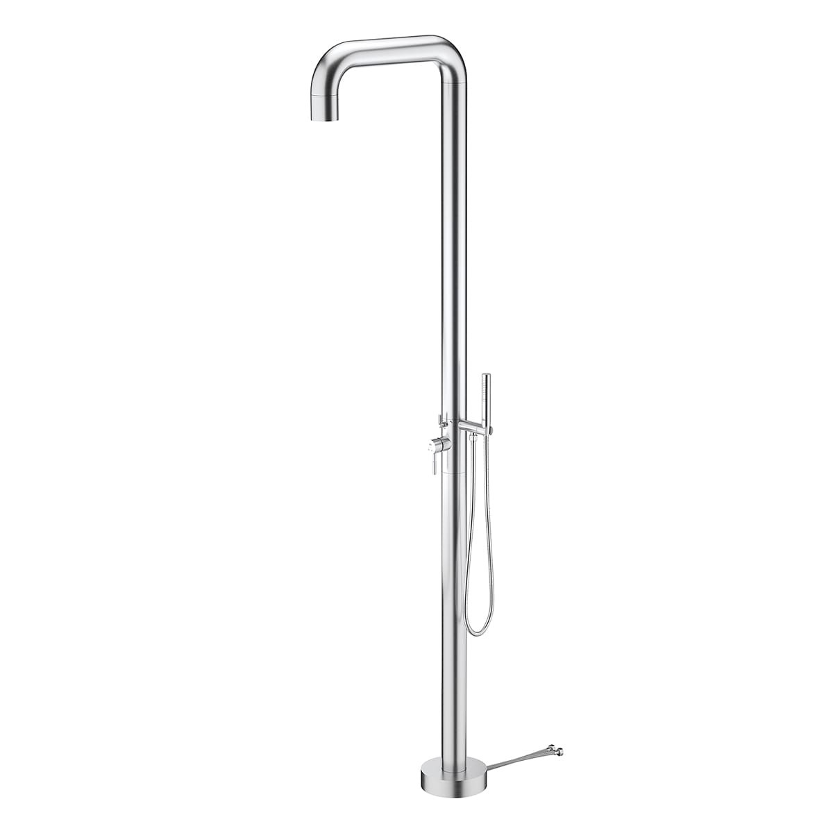 Buitendouche, Zwembad Douche. Vrijstaande Douche Met Mengbediening En Omstelknop Buitendouche Warm En Koud Water