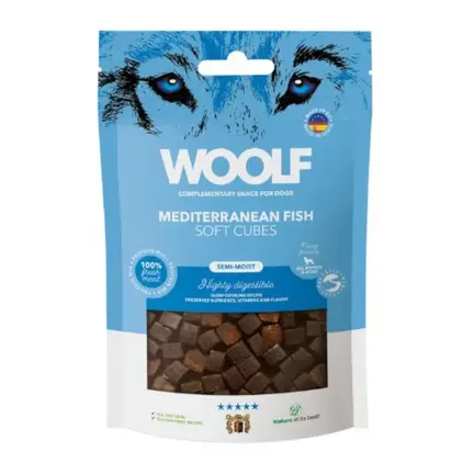 WOOLF Semi-Moist Soft Cubes Mediterranean Fish | Bløde Hundegodbidder med Middelhavs Fisk