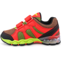 KangaROOS Volt Red/Lime børnesneaker i rød, limegrøn og sort med velcrolukning.
