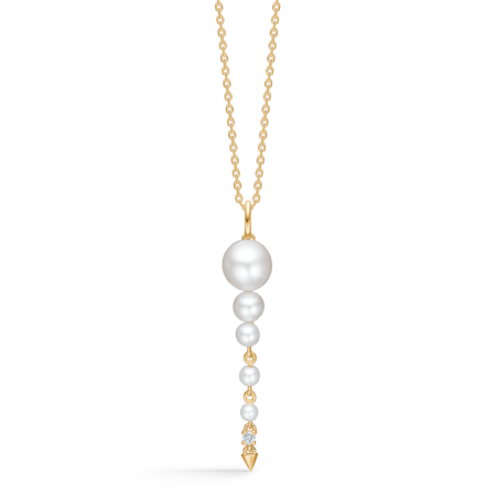 UNICORN vedhæng i 14 karat guld med 0,02 ct. brillant W.SI og perler.