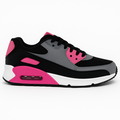Dame sneaker i sort, grå og pink med air-sål