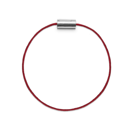 Red basic bracelet with silver clasp | Black Sun