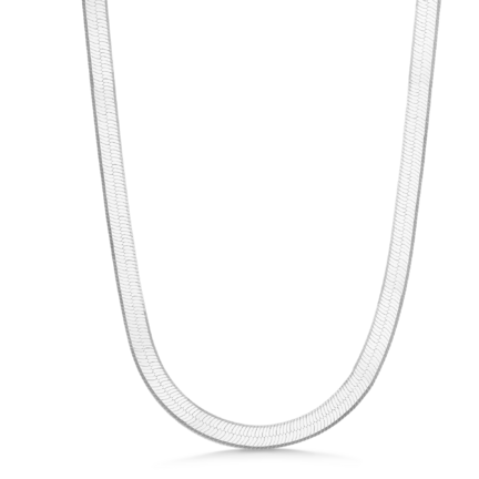 Cobra Herringbone Necklace - Herringbone necklace in pure 925 sterling silver