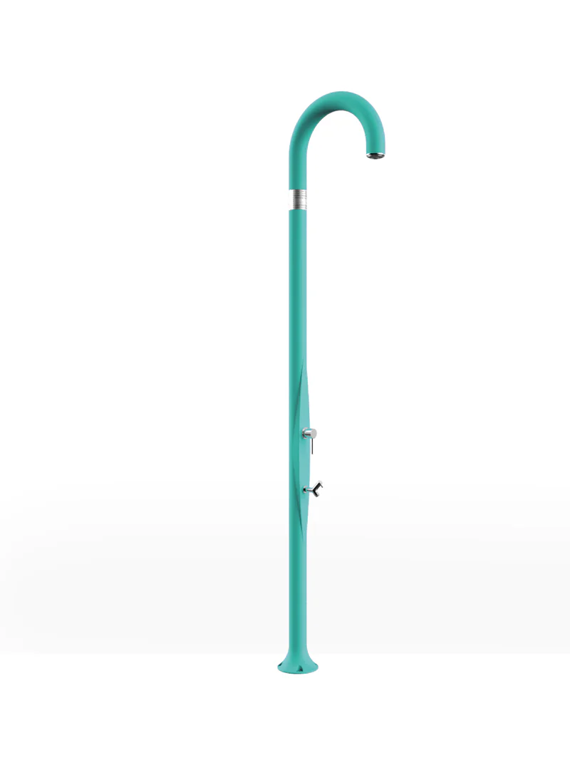 Arkema - FUNNY YIN T125 Außendusche mit Fußdusche - Kalt- und Warmwasser - Blue Ocean