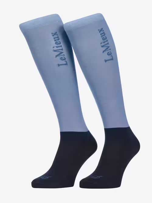 Lemieux SS26 Competition ridestrømper - 2-pack - Powder Blue, X-Small - 32-36