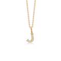 TENDER LOVE J pendant in 14 karat gold with diamonds | Danish design by Mads Z