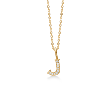 TENDER LOVE J pendant in 14 karat gold with diamonds | Danish design by Mads Z