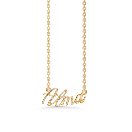 Name Tag Necklace Alma - necklace with name - name necklace in gold plated sterling silver
