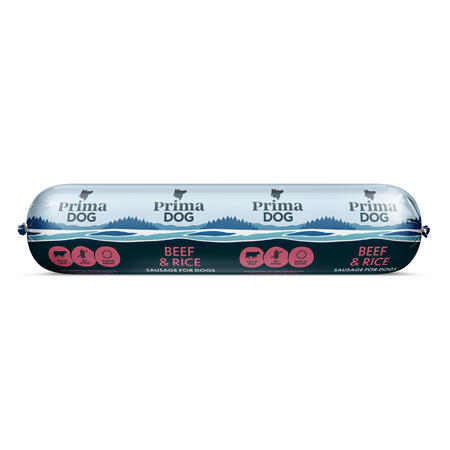 PrimaDog Kødpølse 800gram med okse