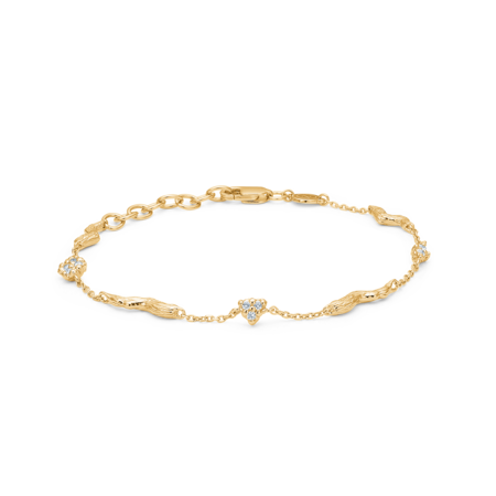 Tangled armbånd udført i 925 sterlingsølv belagt med 18 karat forgyldning isat hvide zirkonia.