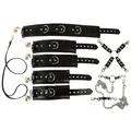 ZADO Leather Restraint Set læder bondage sæt med halsbånd, manchetter og kæde
