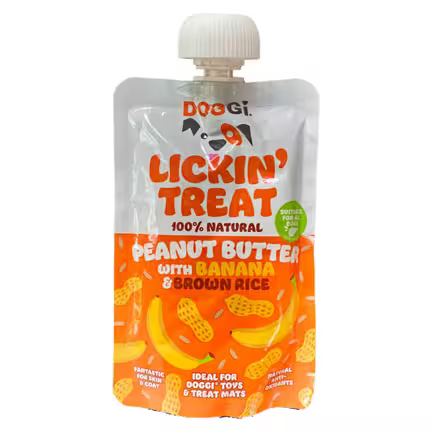 Doggi Lickin' Treat, peanutbutter, banan og brune ris - 100% Naturlig og Cremet Hundesnack