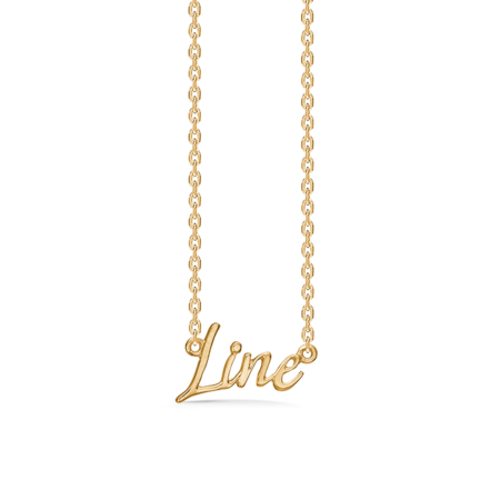 Name Tag Line made of 925 pure sterling silver plated with a durable 18 karat gold plating.