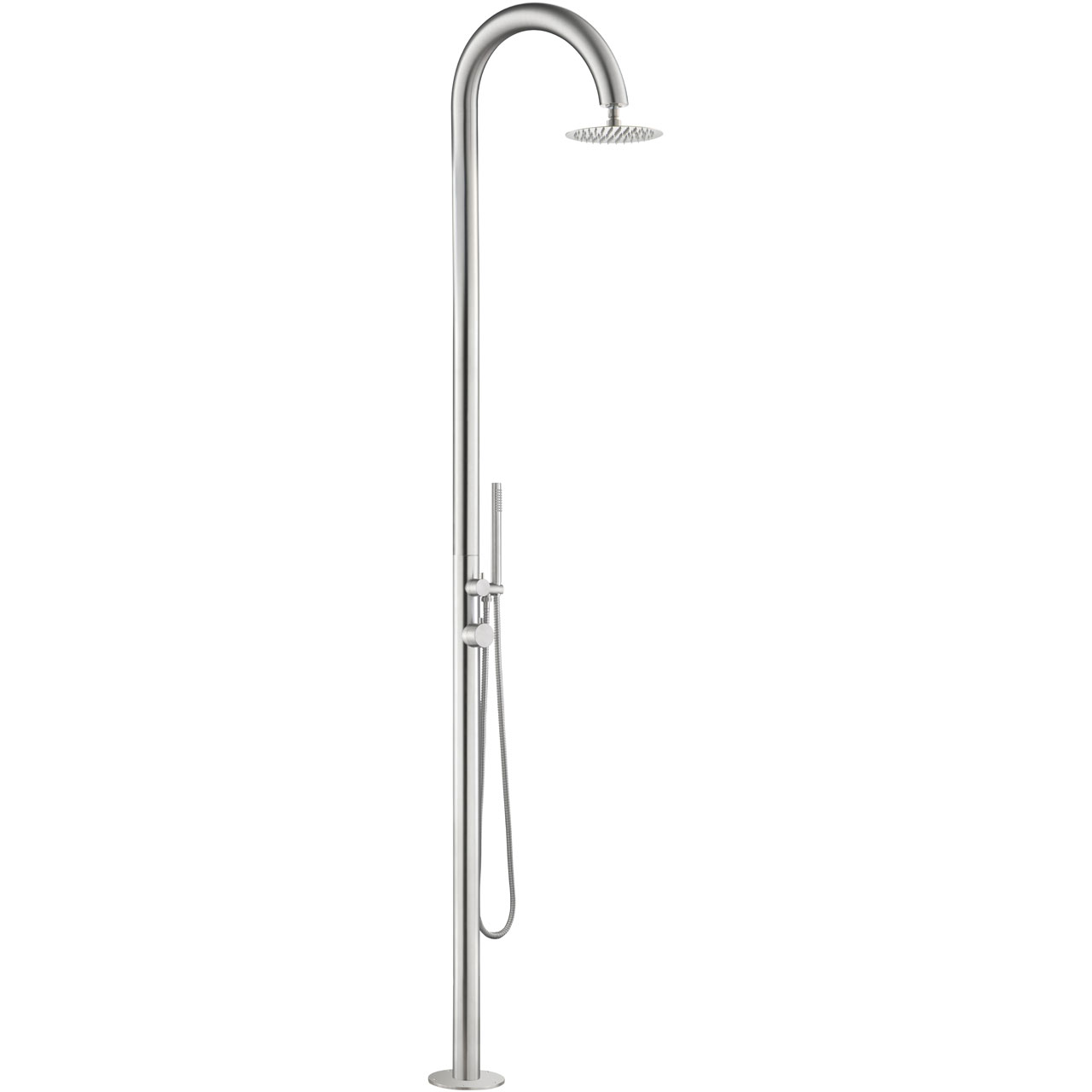 Demerx Pure Classic - Klassische und elegante Außendusche aus Edelstahl - Kalt- und Warmwasser