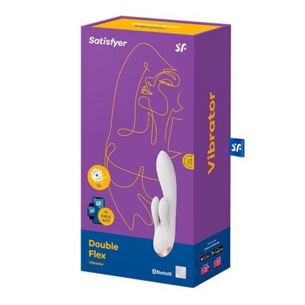 Satisfyer Double Flex rabbit vibrator med app og fleksibel silikone