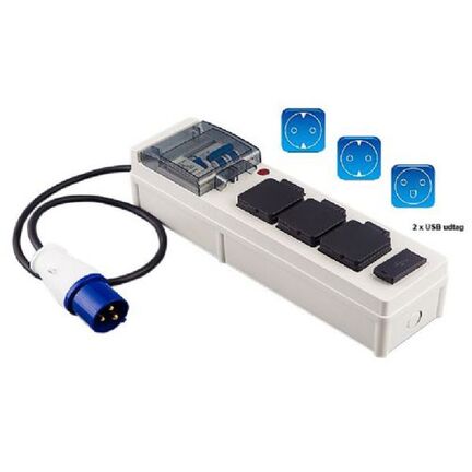landstroems el central baad 16a fejlstroemsrelae usb udtag hos shop12volt