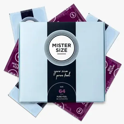 Mister Size 64 Pure Feel – ultratynde latexkondomer med perfekt pasform, 10 stk