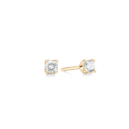 CROWN earrings in 14 karat gold with 0.30 ct. W.SI diamonds.