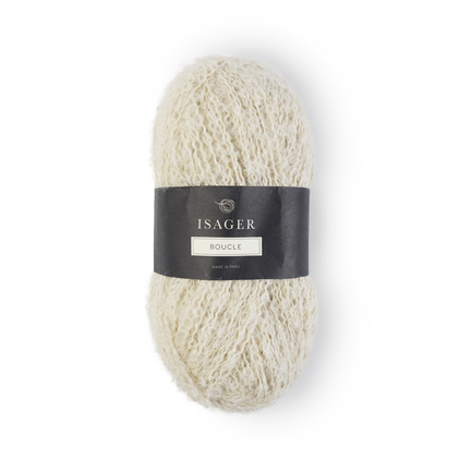 garnnoegle som er boucle fra isager i farven 6s lys beige