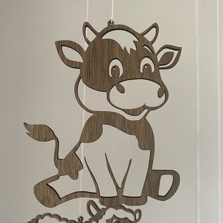 Bondegårdsdyr uro til børneværelse - Ko