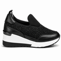 Sort snørreløs sneaker
