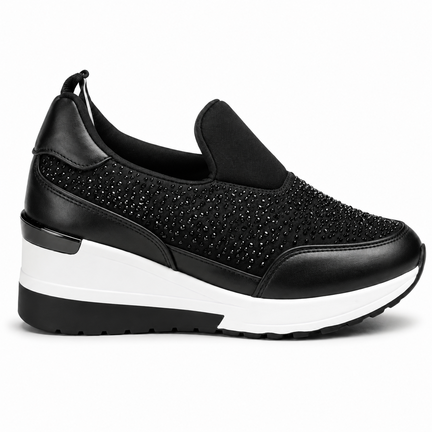 Sort snørreløs sneaker