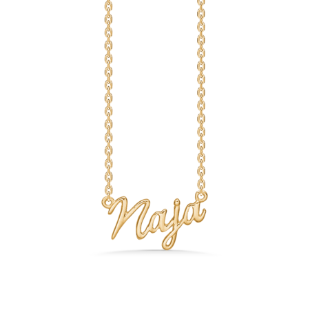 Name Tag Necklace Naja - necklace with name - name necklace in gold plated sterling silver