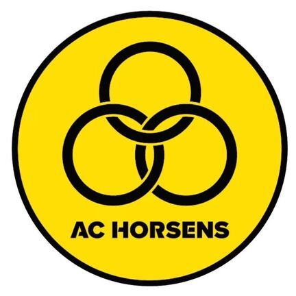 Rundt AC Horsens kageprint med navn til personlig fodboldkage